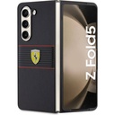 Samsung Galaxy Z Fold 5 Uyumlu Kılıf Ferrari Orjinal Lisanslı PU Deri Metal Logolu Multi Çizgili Kapak