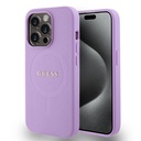 Apple iPhone 15 Pro Uyumlu Kılıf Guess Orjinal Lisanslı M-safe Şarj Özellikli Yazı Logolu Saffiano Kapak