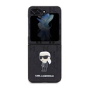 Samsung Galaxy Z Flip 5 Uyumlu Kılıf Karl Lagerfeld Orjinal Lisanslı KL Desenli Karl İkonik Saffiano Kapak