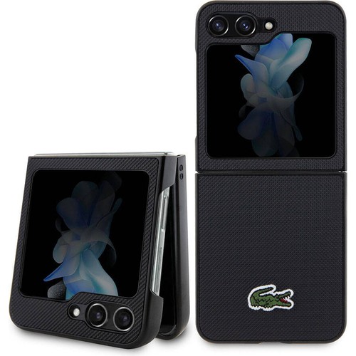 Samsung Galaxy Z Flip 5 Uyumlu Kılıf Lacoste Orjinal Lisanslı PU Pike Desenli Arka Yüzey İkonik Timsah Dokuma Logolu Kapak