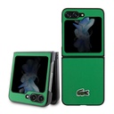 Samsung Galaxy Z Flip 5 Uyumlu Kılıf Lacoste Orjinal Lisanslı PU Pike Desenli Arka Yüzey İkonik Timsah Dokuma Logolu Kapak