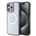 Apple iPhone 15 Pro Max Uyumlu Kılıf Mercedes Benz Orjinal Lisanslı M-safe Şarj Özellikli Çift Katmanlı Paralel Çizgi Desenli Kapak