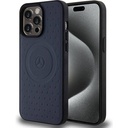 Apple iPhone 15 Pro Max Uyumlu Kılıf Mercedes Benz Orjinal Lisanslı M-safe Şarj Özellikli Mühürlü Yıldız Desenli ve Logolu Deri Kapak