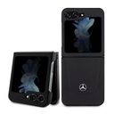 Samsung Galaxy Z Flip 5 Uyumlu Kılıf Mercedes Benz Orjinal Lisanslı Metal Yıldız Logolu Urban Deri Kapak