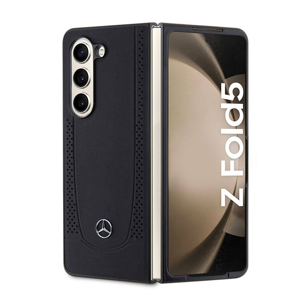 [ZTA95577] Samsung Galaxy Z Fold 5 Uyumlu Kılıf Mercedes Benz Orjinal Lisanslı Metal Yıldız Logolu Urban Deri Kapak