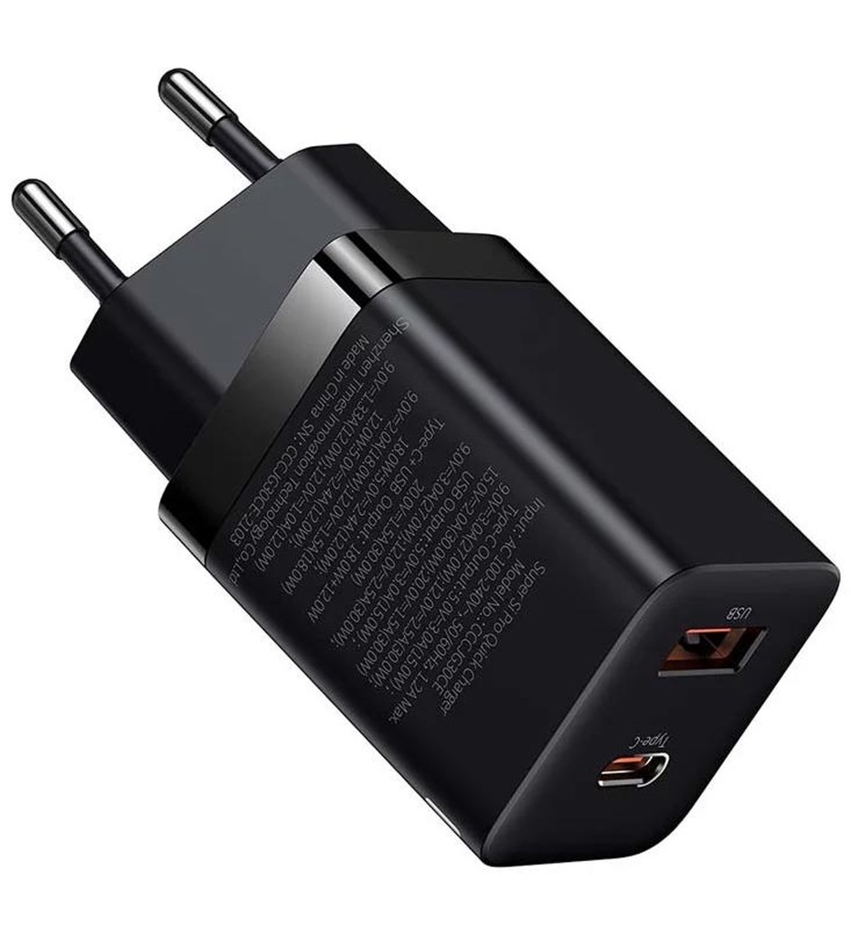 Baseus Super Si Pro 30W Telefon Tablet Powerbank Hızlı Şarj Type-C + USB Adaptör