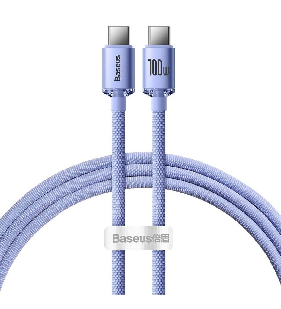 Baseus Crystal Shine Serisi 100W 120cm Type C to Type C Hızlı Şarj Data Kablosu