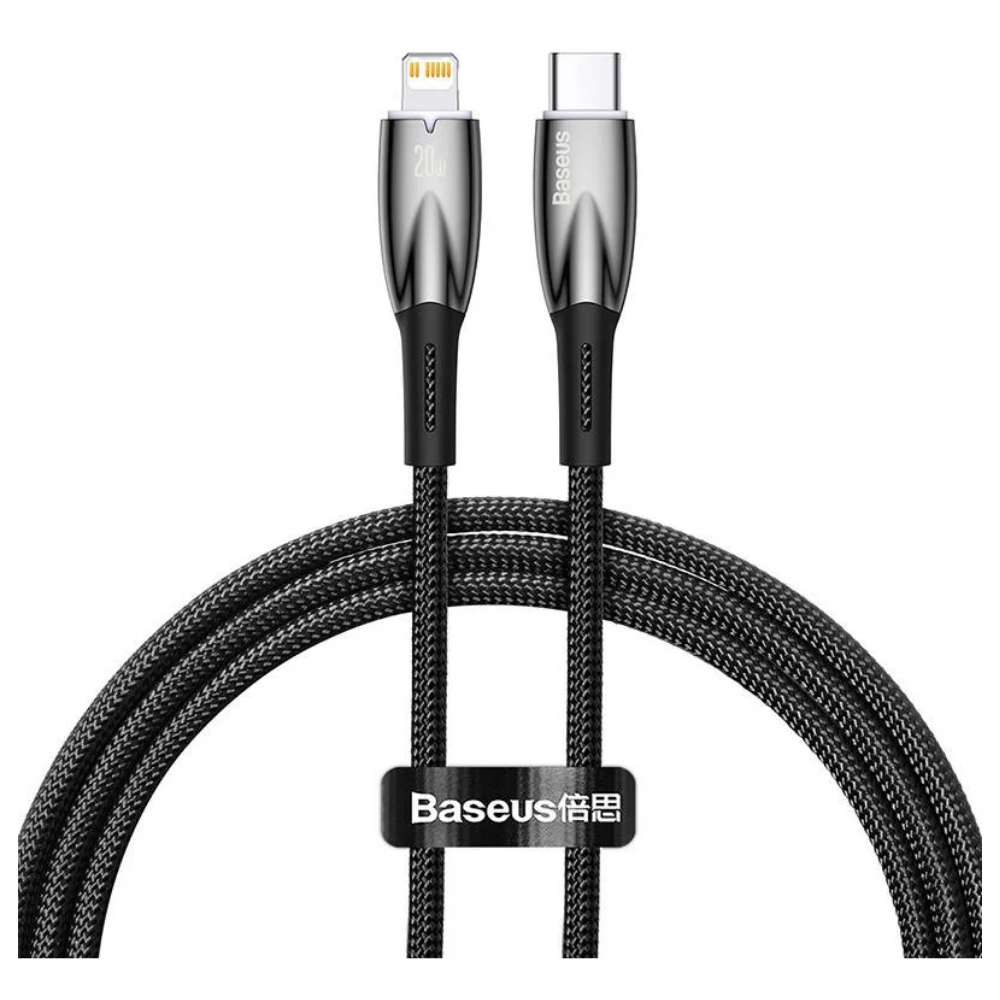 [CADH000001] Baseus Glimmer Series Fast Charging Data Cable Type-C to iP 20W 1m (Siyah)