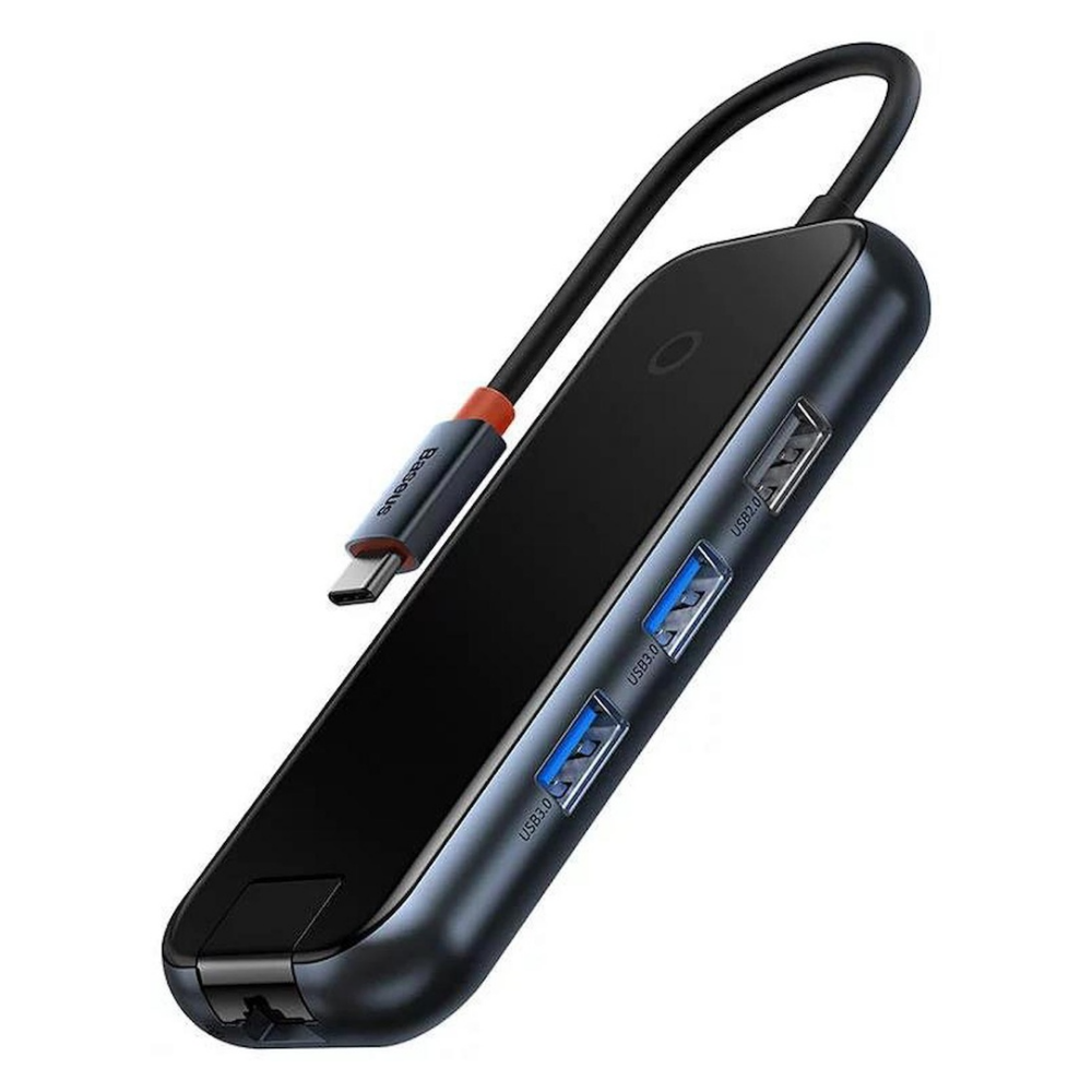 Baseus AcmeJoy Serisi 5 in 1 Çevirici Dönüştürücü HUB Type-C to 2xUSB 3.0 + USB 2.0 + USB-C PD + RJ45