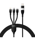 Baseus Flash Series 100W Ultra Hızlı Telefon Tablet Macbook Çoklu 3 in 1 Şarj Kablosu 120cm