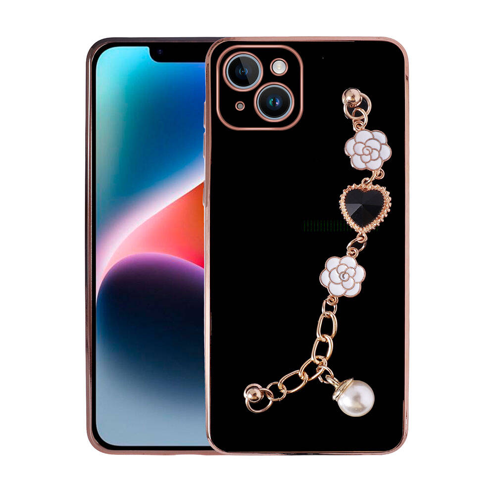 [RNZ-TA98179] Apple iPhone 15 Plus Uyumlu Kılıf El Tutamaçlı Kamera Korumalı Zore Taka Silikon Kapak (Siyah)