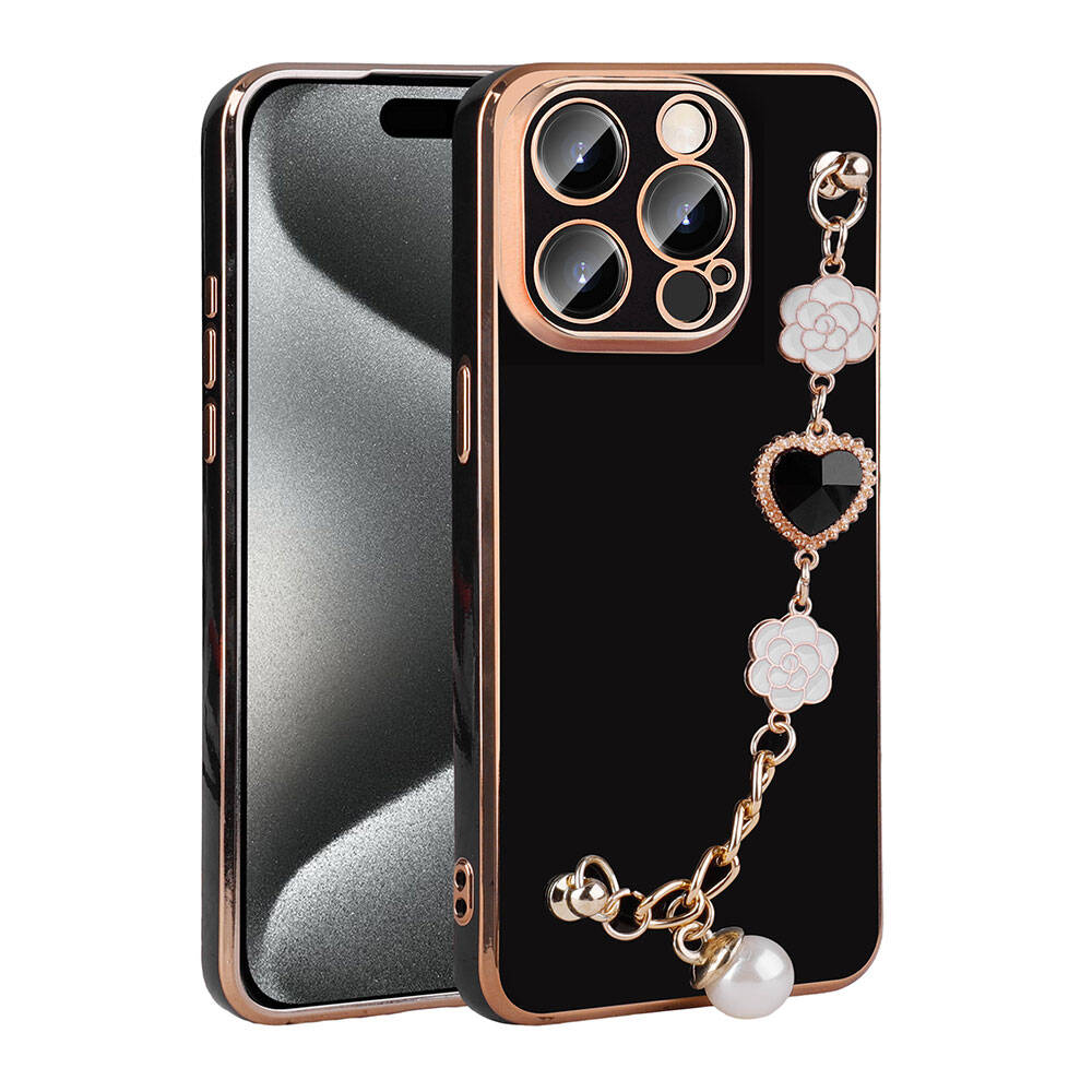 [RNZ-TA98167] Apple iPhone 15 Pro Max Uyumlu Kılıf El Tutamaçlı Kamera Korumalı Zore Taka Silikon Kapak (Siyah)