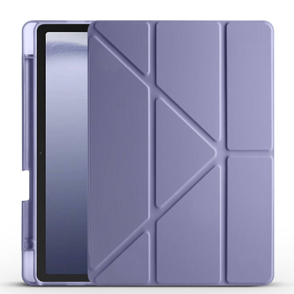 Samsung Galaxy Tab A9 Uyumlu Kılıf Zore Tri Folding Kalem Bölmeli Standlı Kılıf