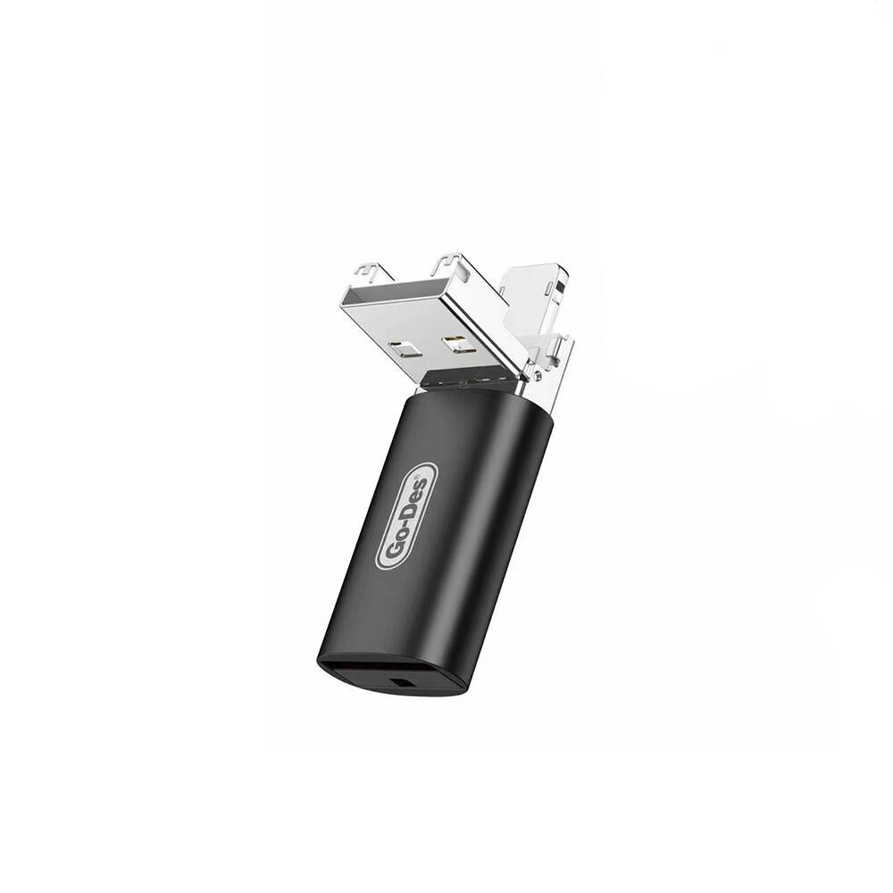 [RNZ-TA98654] Go Des GD-CT190 TF to USB-A/Lightning 2in1 OTG Hafıza Kart Okuyucu