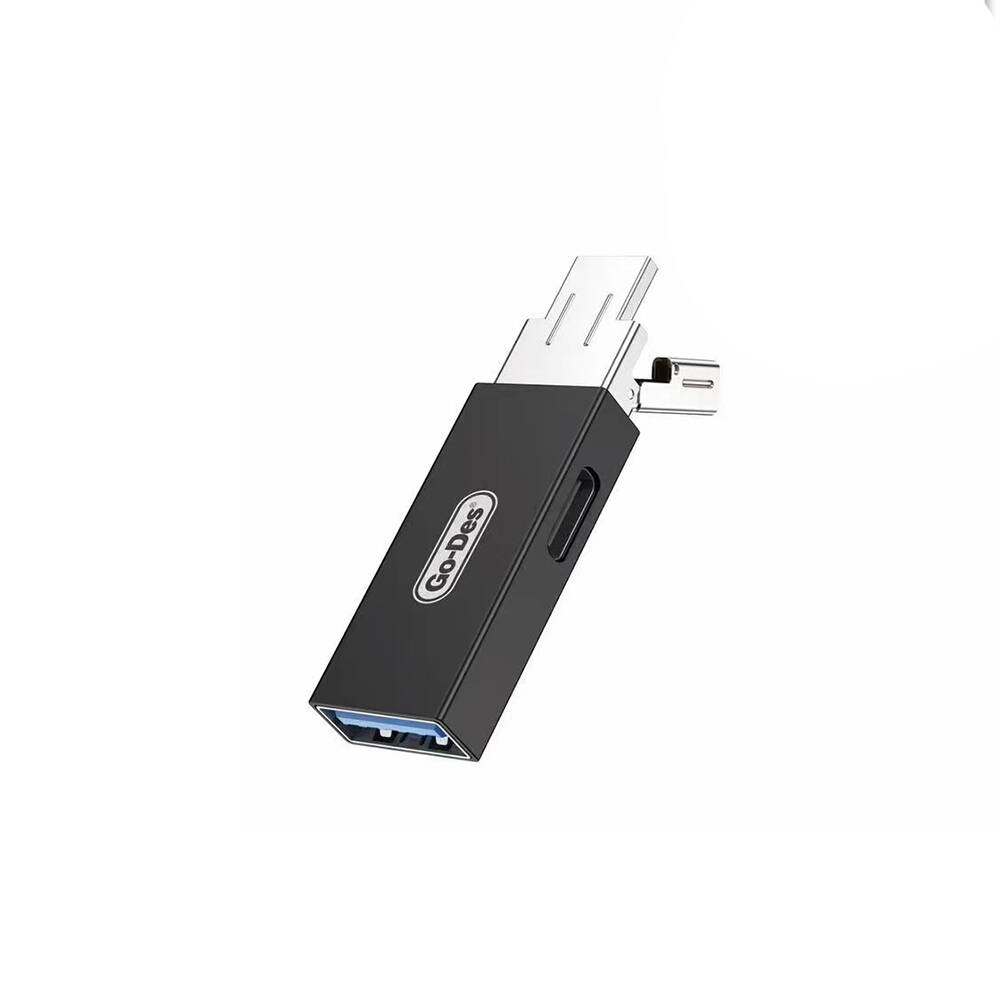 [RNZ-TA98656] Go Des GD-CT192 USB-A to Type-C ve Type-C to USB-A 4in1 OTG Dönüştürücü Adaptör