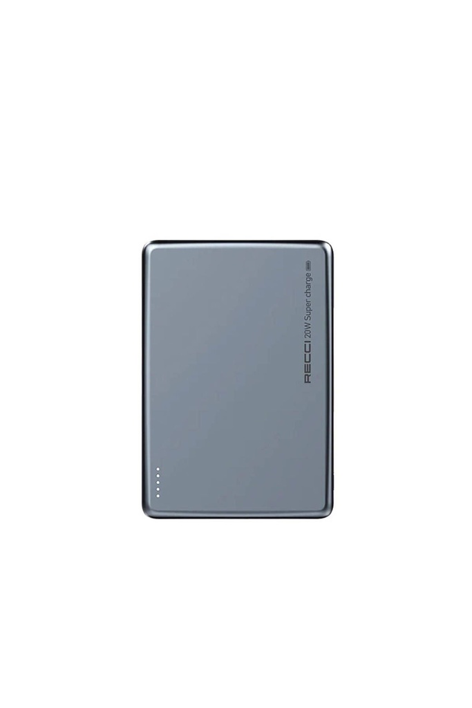 [ZTA98463] Recci RPB-W20 Taşınabilir Wireless Şarj ve PD Hızlı Şarj Özellikli Powerbank 15W 4900mAh (Mavi)