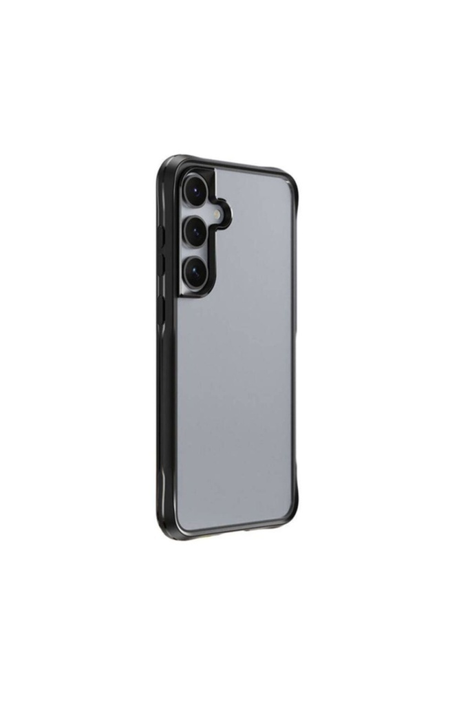 [RNZ-TA98114] Samsung Galaxy S24 Plus Uyumlu Kılıf Şeffaf Sert PC Arka Yüzey Tasarımlı Zore Edo Kapak (Siyah)