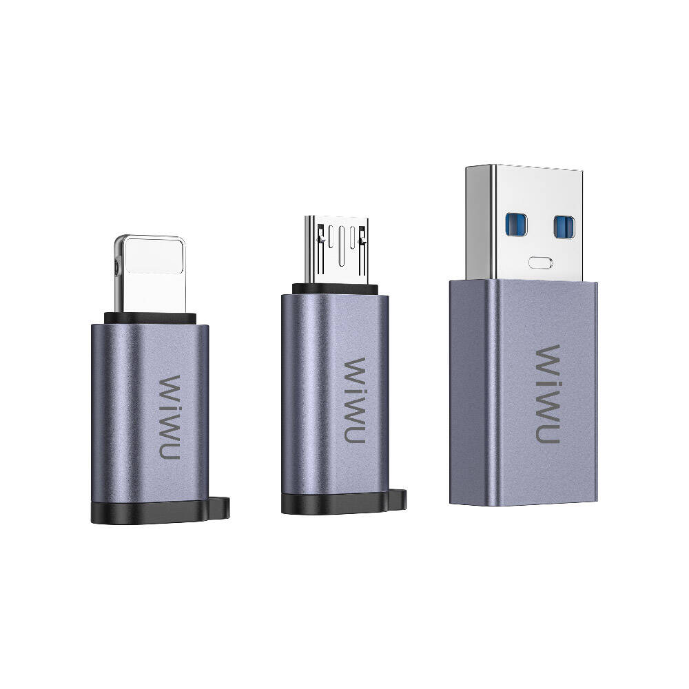 [RNZ-TA98588] Wiwu Wi-C031 Concise Serisi 3in1 Type-C to USB-A/Micro Usb/Lightning Adaptör Paketi