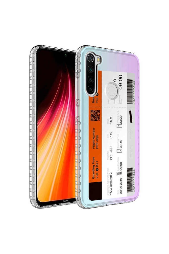 Xiaomi Redmi Note 8 Uyumlu Kılıf Airbag Kenarlı Renkli Desenli Silikon Zore Elegans Kapak
