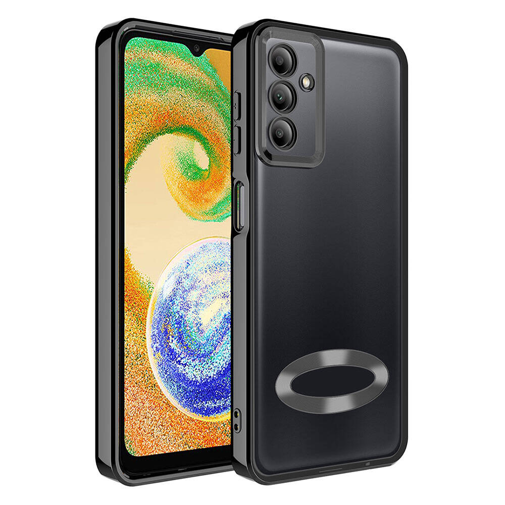 [RNZ-TA98428] Samsung Galaxy A05S Uyumlu Kılıf Kamera Korumalı Logo Gösteren Zore Omega Kapak (Siyah)