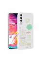 Samsung Galaxy A70 Uyumlu Kılıf Kabartma Figürlü Parlak Zore Toys Silikon Kapak