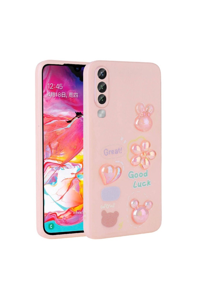 Samsung Galaxy A70 Uyumlu Kılıf Kabartma Figürlü Parlak Zore Toys Silikon Kapak