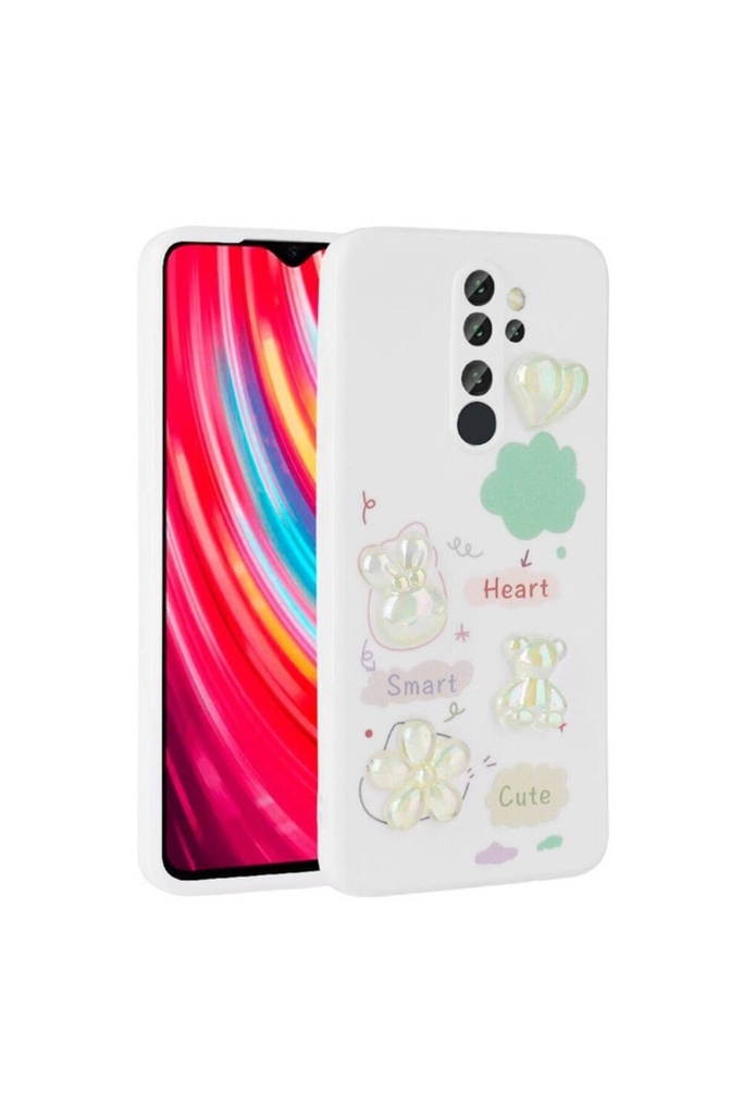 Xiaomi Redmi Note 8 Pro Uyumlu Kılıf Kabartma Figürlü Parlak Zore Toys Silikon Kapak