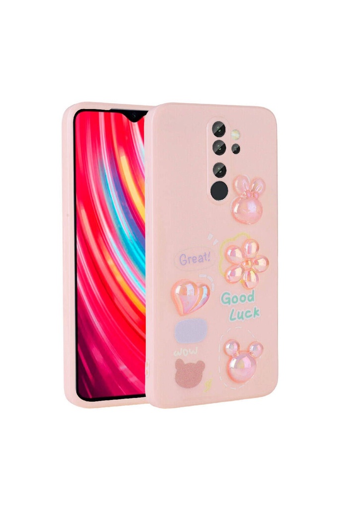 Xiaomi Redmi Note 8 Pro Uyumlu Kılıf Kabartma Figürlü Parlak Zore Toys Silikon Kapak