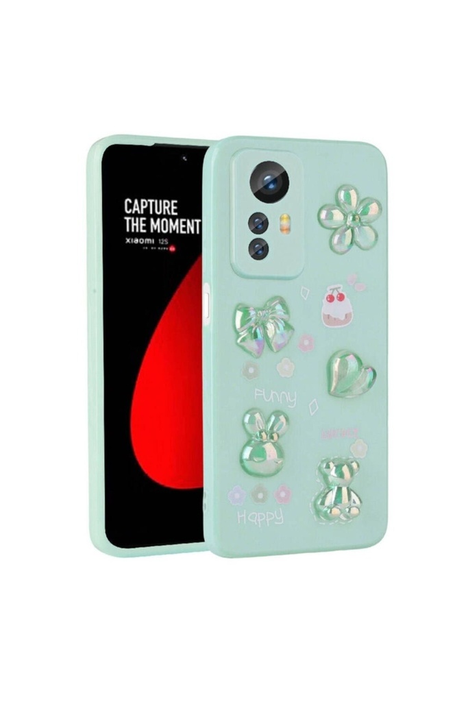 Xiaomi Redmi Note 12S Uyumlu Kılıf Kabartma Figürlü Parlak Zore Toys Silikon Kapak
