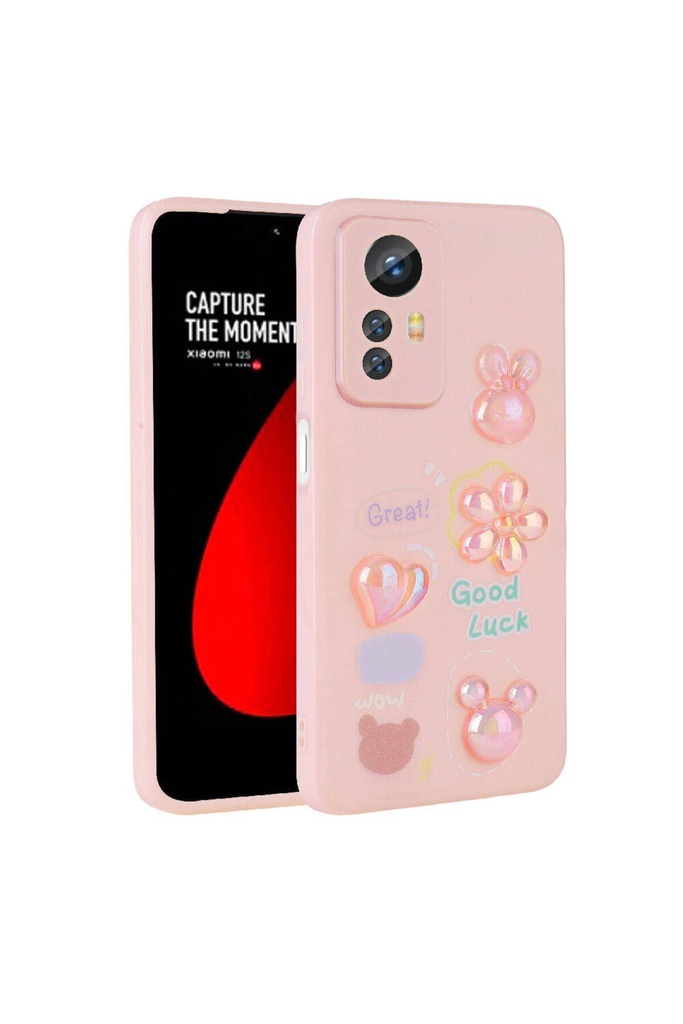 Xiaomi Redmi Note 12S Uyumlu Kılıf Kabartma Figürlü Parlak Zore Toys Silikon Kapak