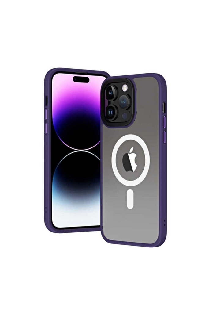 Apple iPhone 14 Pro Uyumlu Kılıf Wireless Şarj Özellikli Zore Hibrit M-safe Kapak
