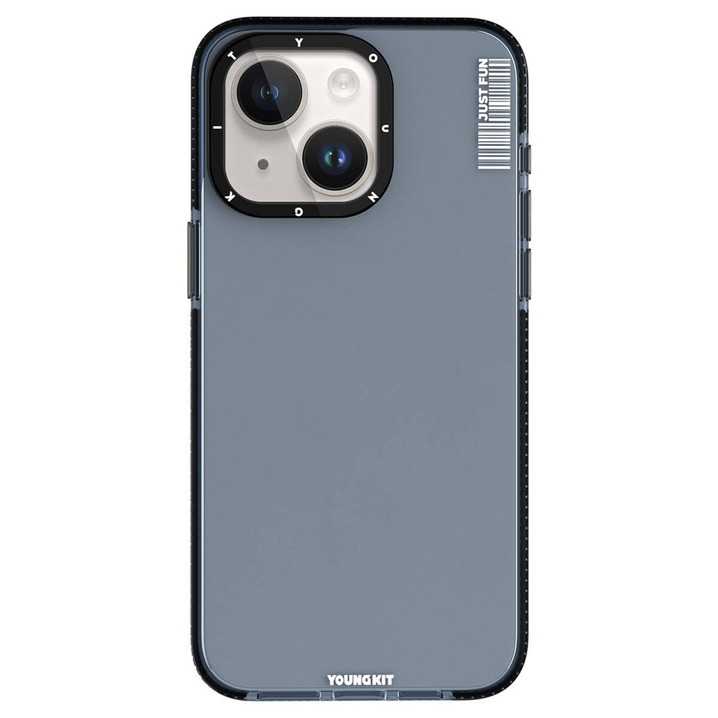 [RNZ-TA96485] Apple iPhone 15 Uyumlu Kılıf Pürüzsüz Düz Arka Yüzey YoungKit Crystal Color Serisi Kapak (Siyah)