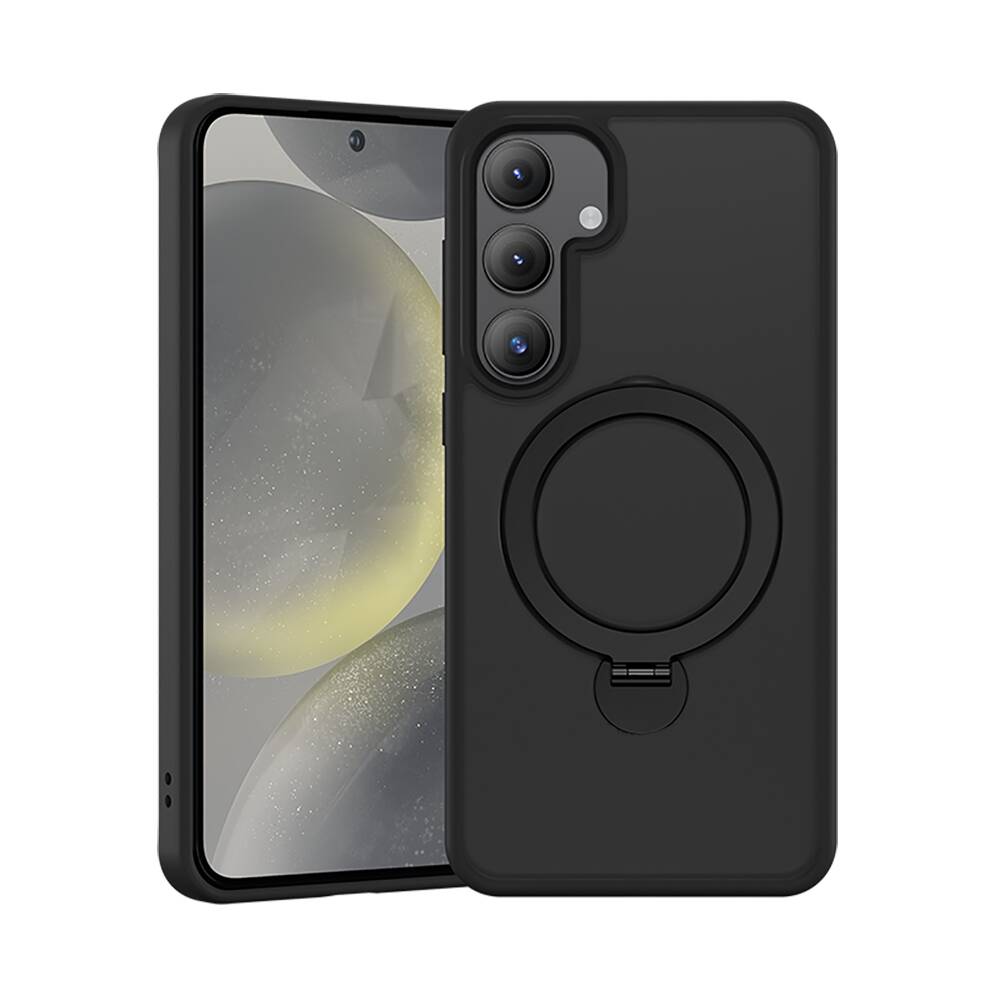 [RNZ-TA98751] Samsung Galaxy S24 Plus Uyumlu Kılıf M-safe Şarj Özellikli Benks Standlı Mist Protective Kapak (Siyah)