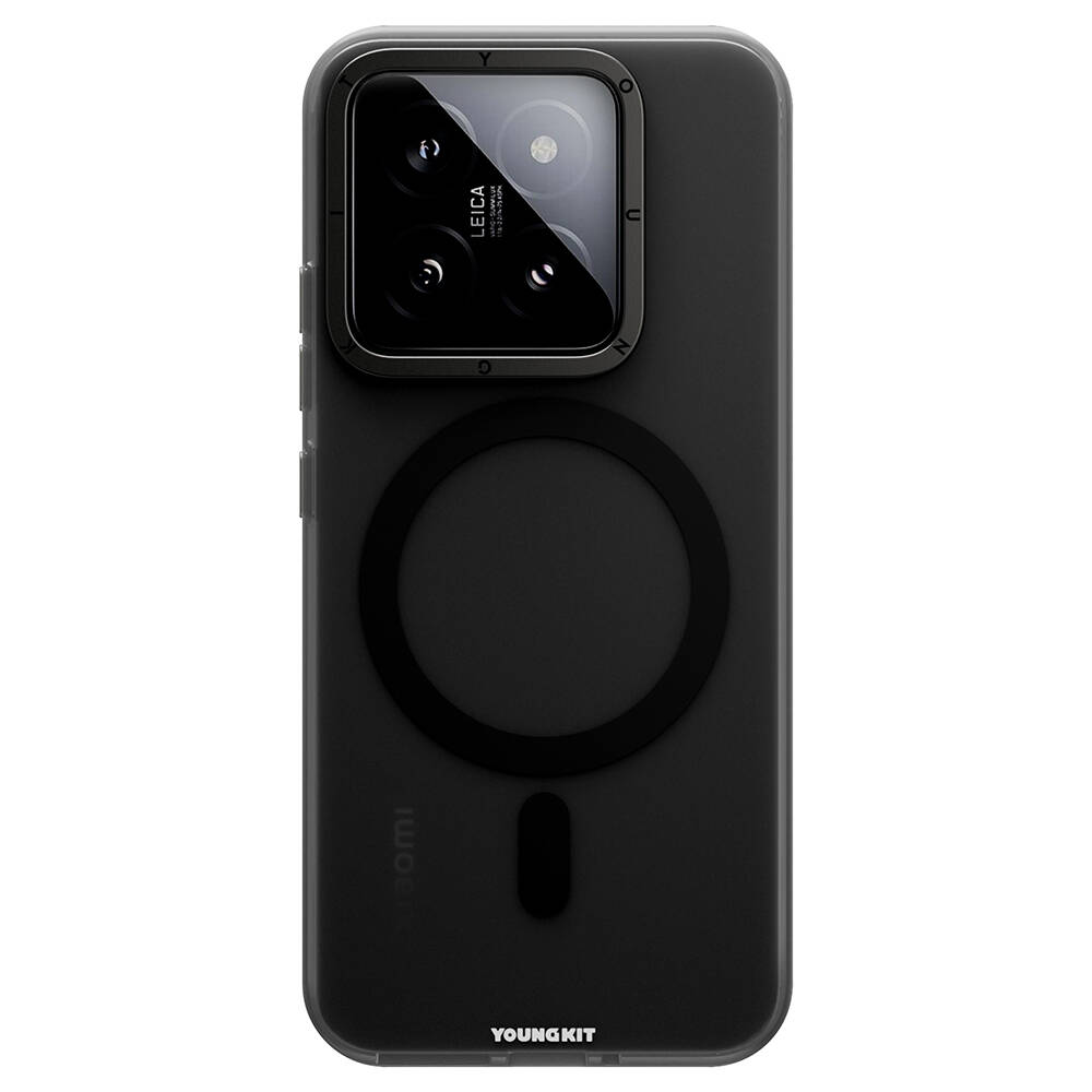 [RNZ-TA99139] Xiaomi Mi 14 Uyumlu Kılıf M-safe Şarj Özellikli Youngkit Hidden Sand Serisi Kapak (Siyah)