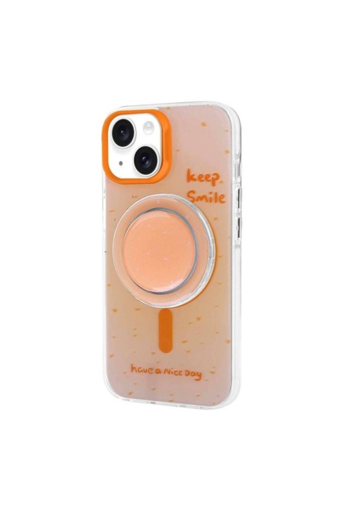 Apple iPhone 14 Uyumlu Kılıf M-safe Şarj Özellikli Tak-Çıkar Pop Soketli Zore Tiktok Kapak