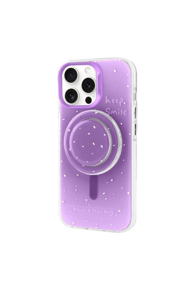 Apple iPhone 15 Pro Max Uyumlu Kılıf M-safe Şarj Özellikli Tak-Çıkar Pop Soketli Zore Tiktok Kapak