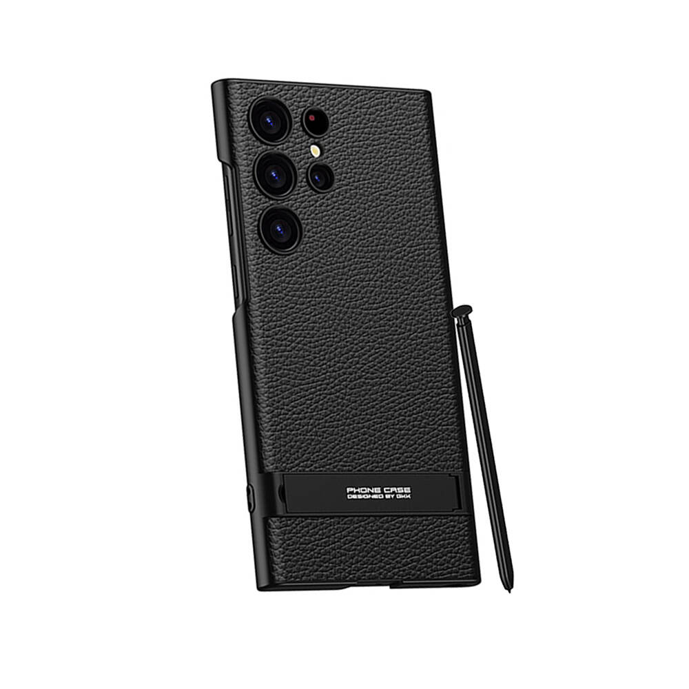 Samsung Galaxy S24 Ultra Uyumlu Kılıf Zore Kamera Korumalı Leather Dikey Standlı Ays Kapak