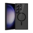 Samsung Galaxy S24 Ultra Uyumlu Kılıf M-safe Şarj Özellikli Şeffaf Arka Yüzey Benks MagClap TPU Çerçeve Kapak