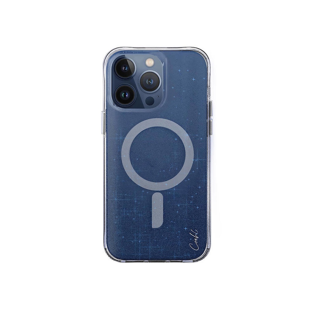 [ZTA98950] Apple iPhone 15 Pro Uyumlu Kılıf M-safe Şarj Özellikli Simli Arka Yüzey Coehl Lumino Kapak (Mavi)