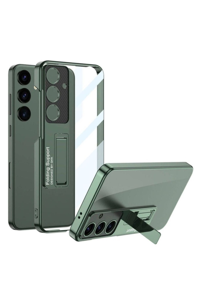 Samsung Galaxy S24 Plus Uyumlu Kılıf Kamera Korumalı Şeffaf Tasarımlı Zore Lego Standlı Kapak