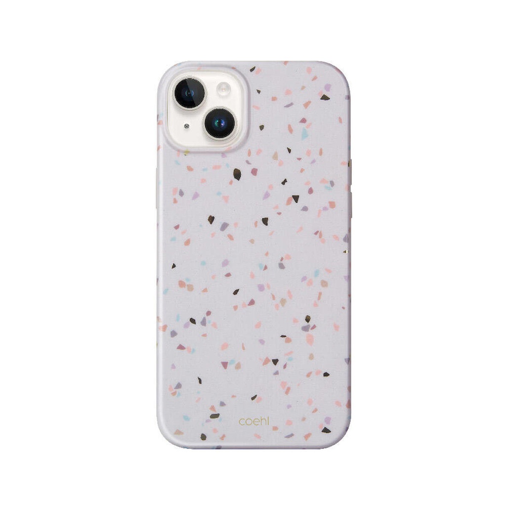 [ZTA98987] Apple iPhone 14 Uyumlu Kılıf Mozaik Desenli Coehl Terrazzo Kapak (Gri)