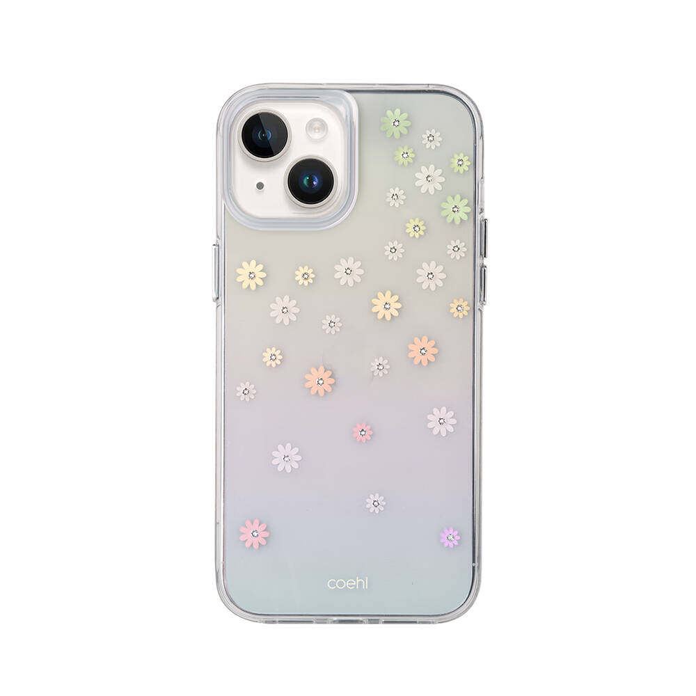 Apple iPhone 14 Uyumlu Kılıf Çiçek Desenli Taşlı Coehl Aster Kapak