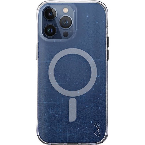[ZTA98940] Apple iPhone 15 Pro Max Uyumlu Kılıf M-safe Şarj Özellikli Simli Arka Yüzey Coehl Lumino Kapak (Mavi)