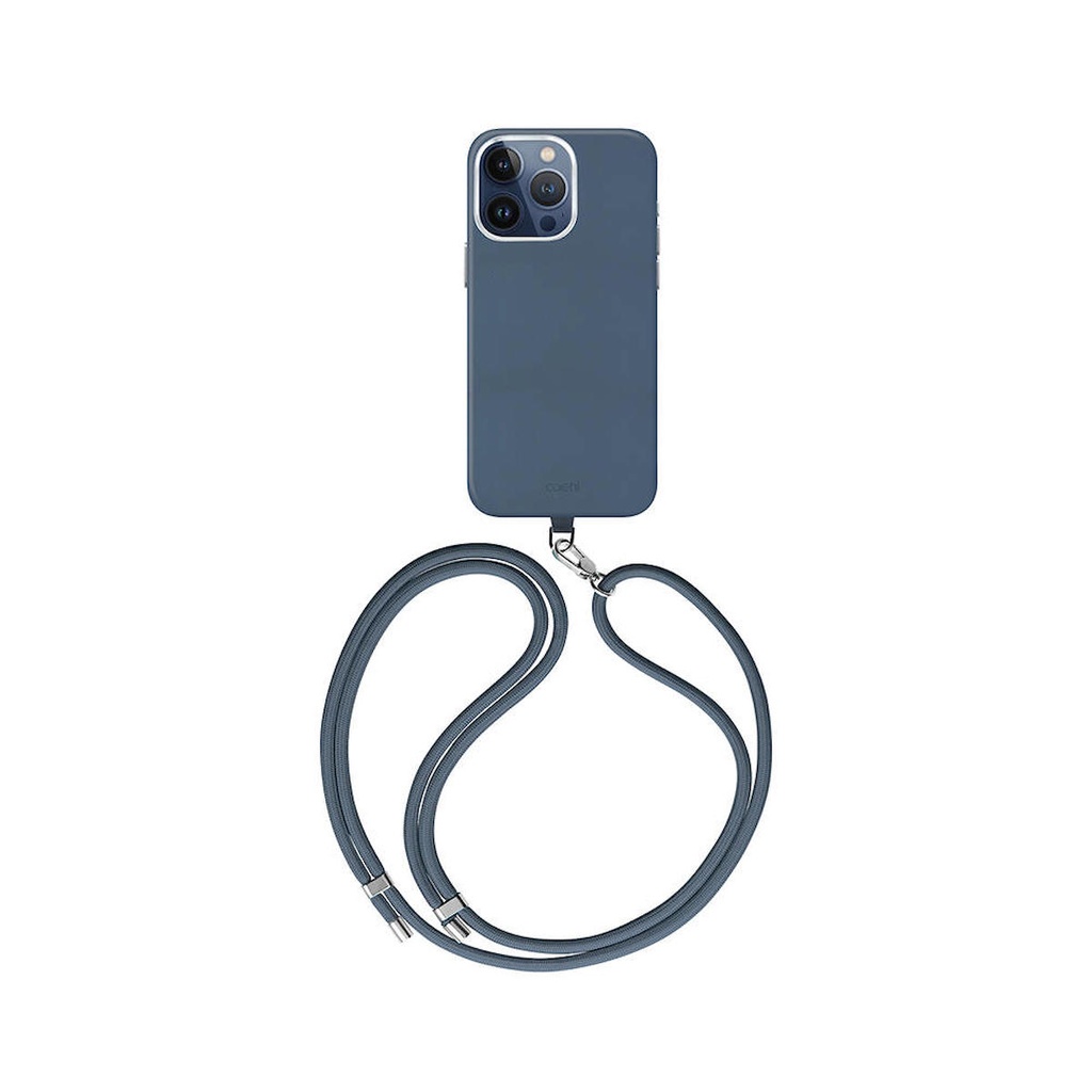 [ZTA98976] Apple iPhone 15 Pro Uyumlu Kılıf M-safe Şarj Özellikli Soft Arka Yüzey Askı İpli Coehl Muse Kapak (Mavi)