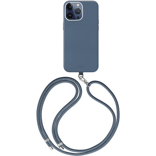 [ZTA98956] Apple iPhone 15 Pro Max Uyumlu Kılıf M-safe Şarj Özellikli Soft Arka Yüzey Askı İpli Coehl Muse Kapak (Mavi)