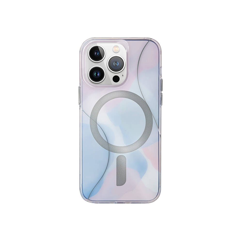 [ZTA98960] Apple iPhone 15 Pro Uyumlu Kılıf M-safe Şarj Özellikli Dalgalı Çizgi Desenli Coehl Palette Kapak