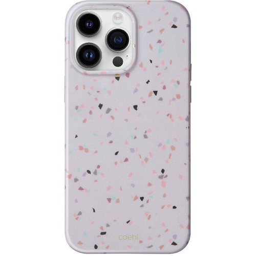[ZTA98970] Apple iPhone 14 Pro Uyumlu Kılıf Mozaik Desenli Coehl Terrazzo Kapak (Gri)