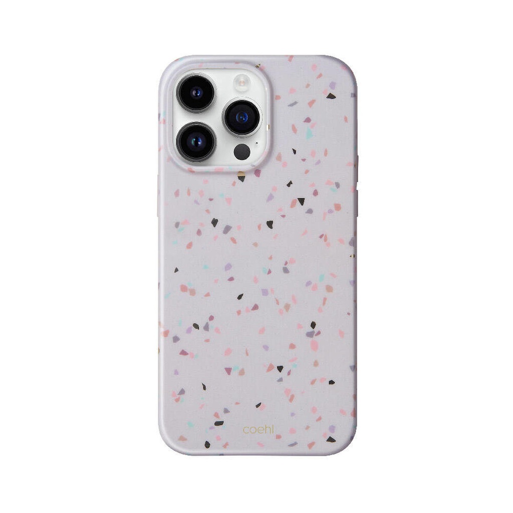 [ZTA98988] Apple iPhone 14 Pro Max Uyumlu Kılıf Mozaik Desenli Coehl Terrazzo Kapak (Gri)