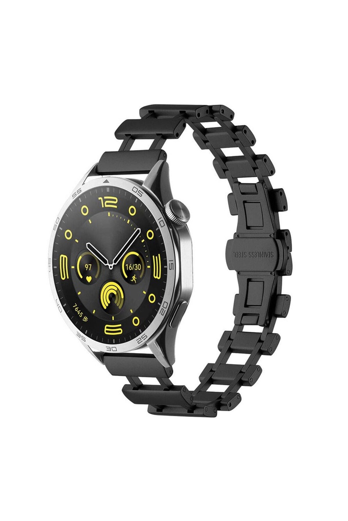 [RNZ-TA99040] Samsung Galaxy Watch 46mm Uyumlu Zore KRD-96 22mm Metal Kordon (Siyah)