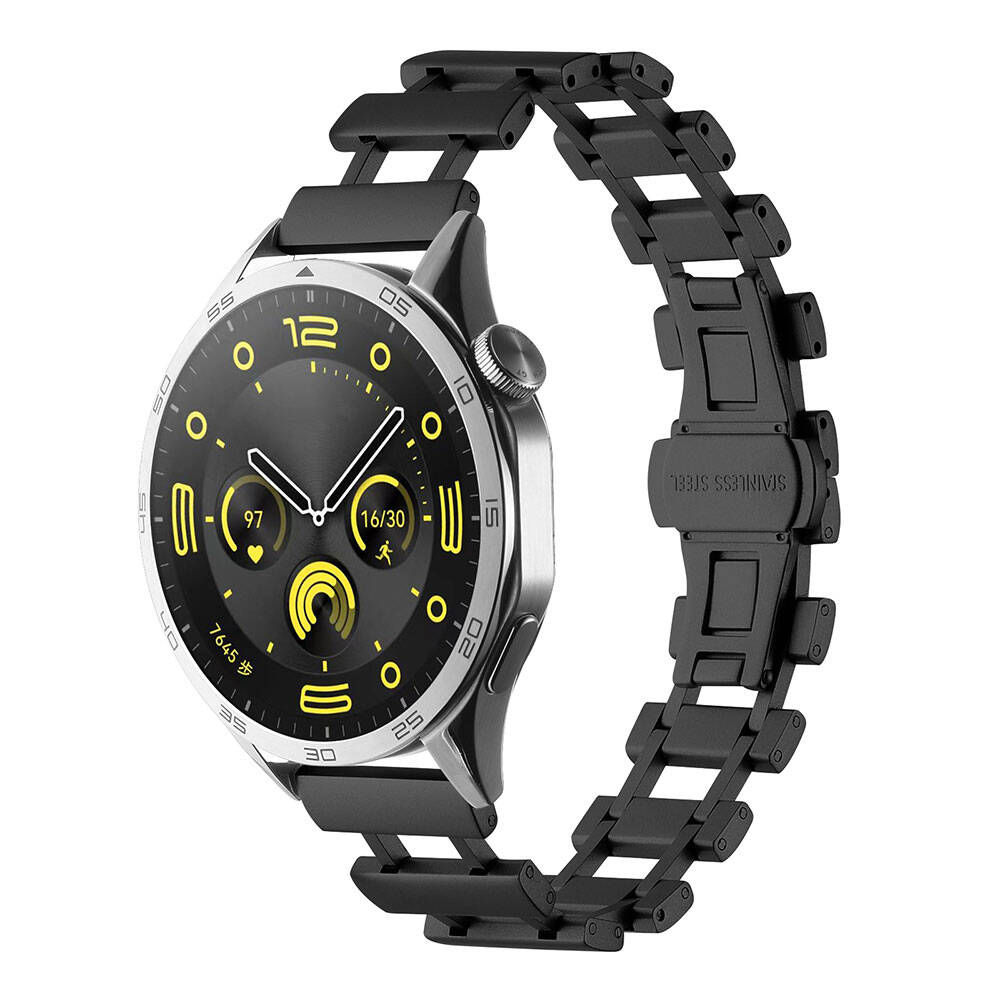 [RNZ-TA99041] Huawei Watch GT 3 46mm Uyumlu Zore KRD-96 22mm Metal Kordon (Siyah)